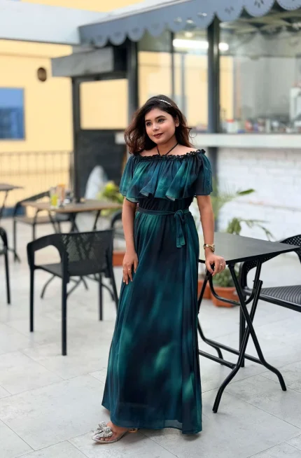 Emerald Green Net Resort Wear